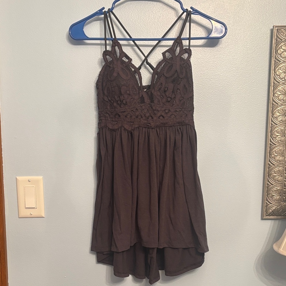 Zenana Outfitters Dark Grey Lace Mini Dress